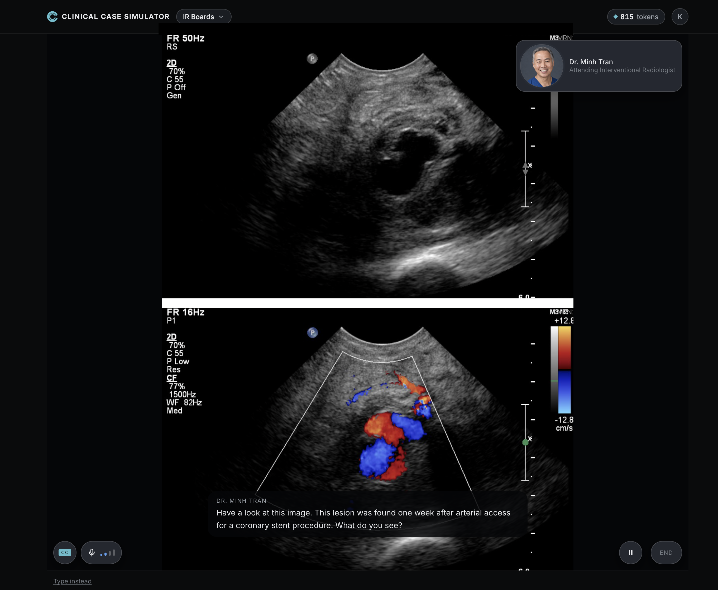 Recording of a practice case