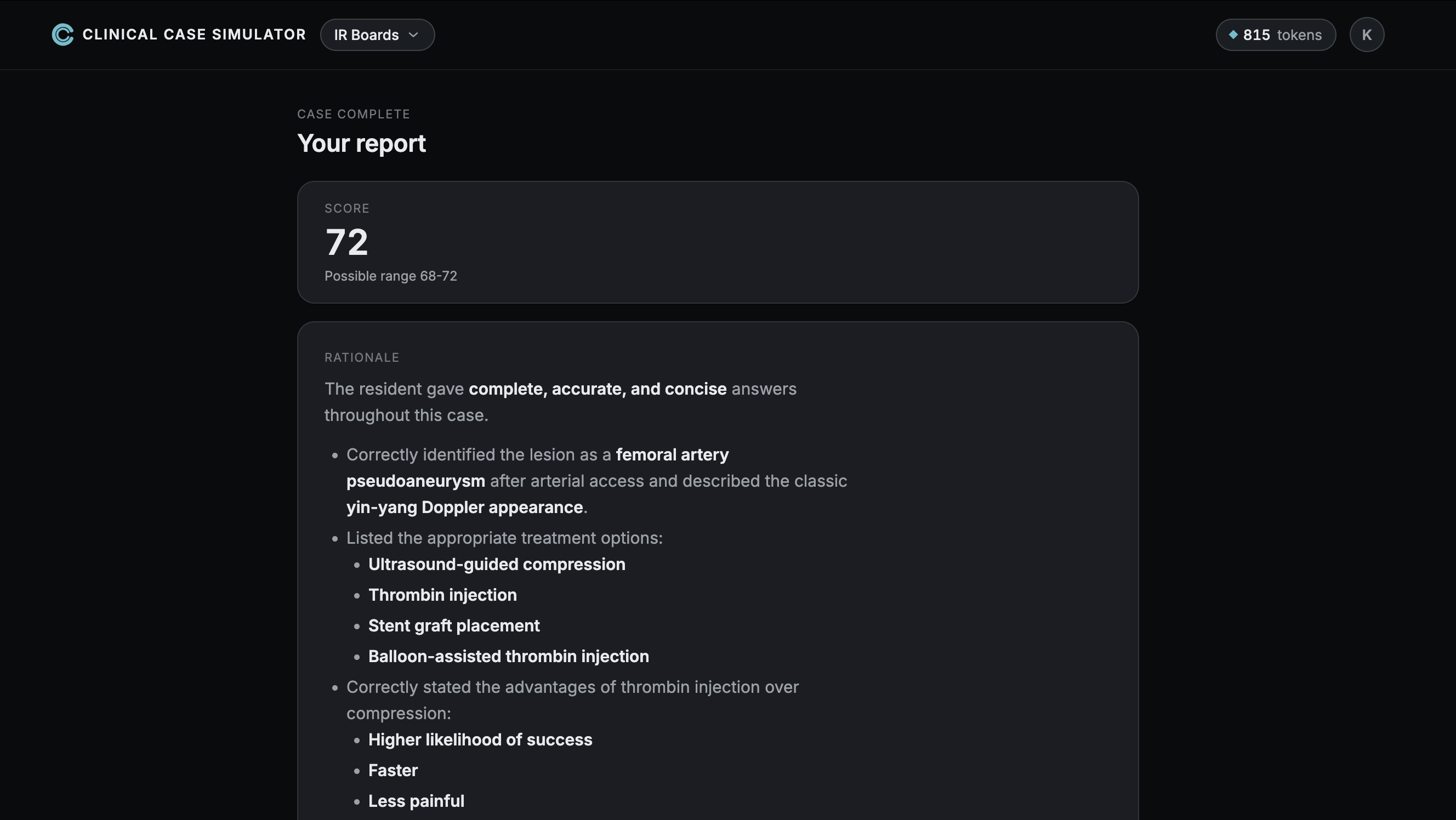 A graded case report